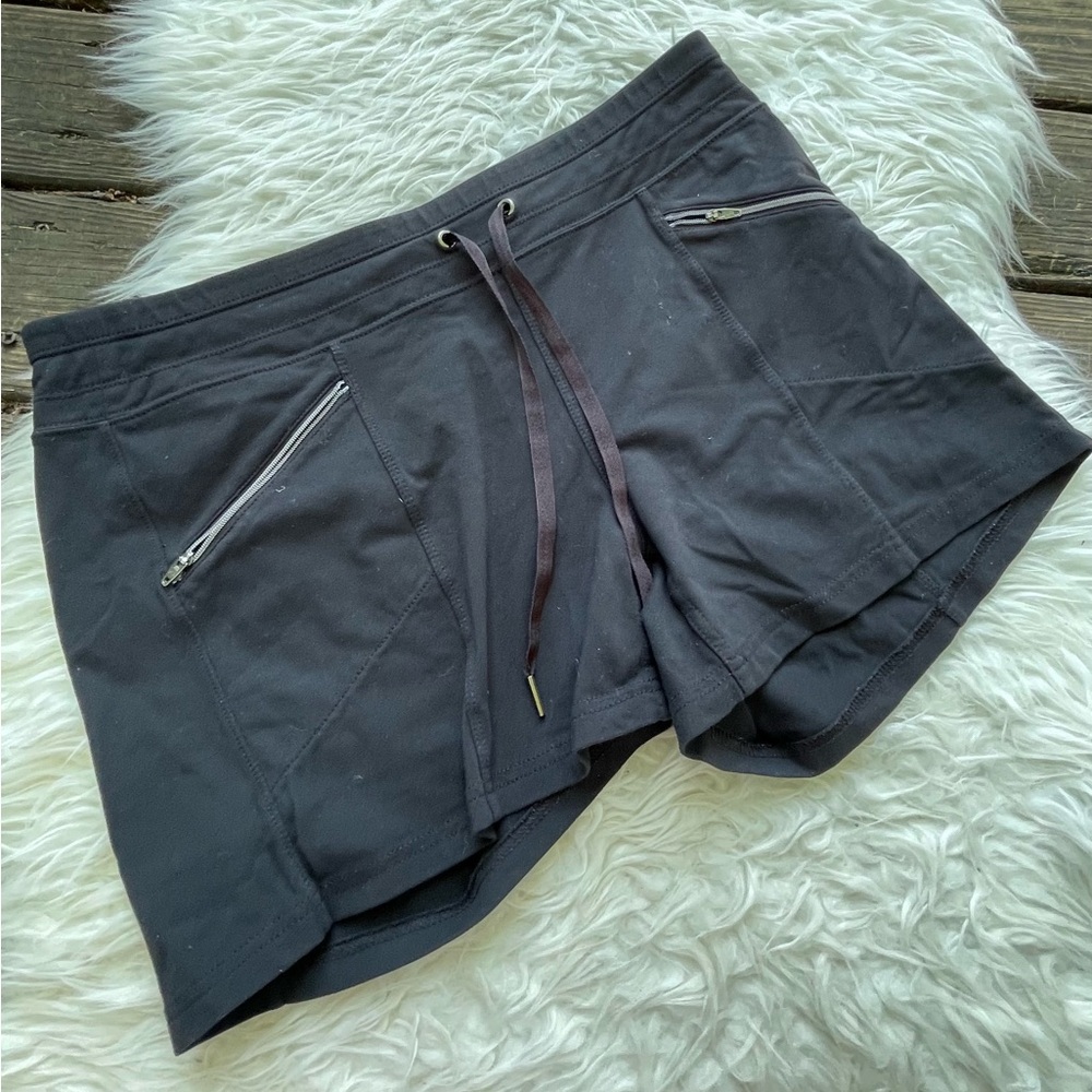 Athleta Black Athletic Shorts with Moisture-Wicking Fabric